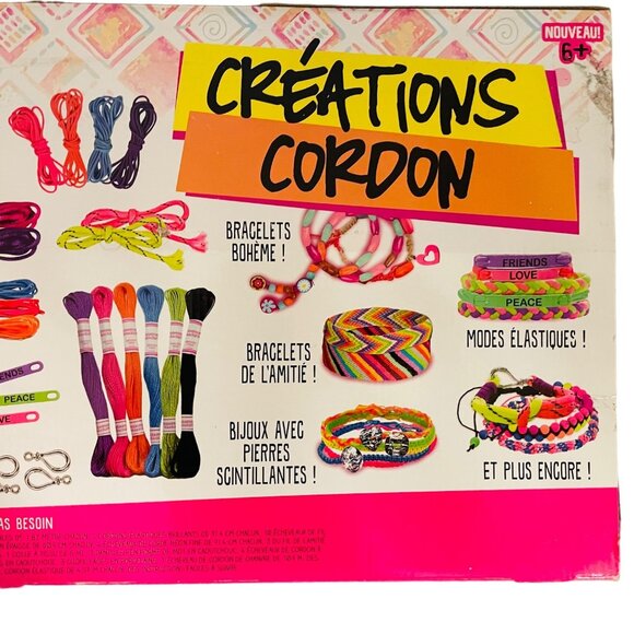 DIY Cord Creations Jewelry Kit For Kids 6+  Multicolor String Bead Set  Over 75 - Picture 4 of 6